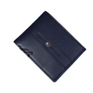 Tommy Hilfiger Men Navy Blue Leather Two Fold Wallet