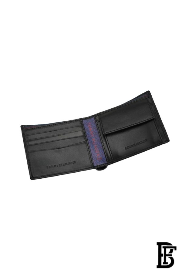 Tommy Hilfiger Wallet is a one to face solid style covered in light/black leather - Image 6