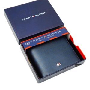 Tommy Hilfiger Niger Mens Leather Global Coin Wallet Navy