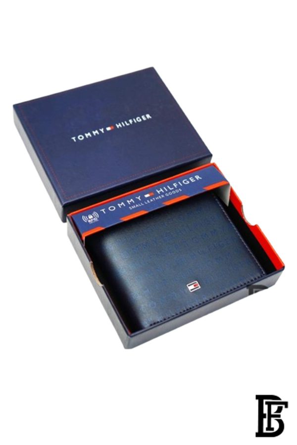 Tommy Hilfiger Niger Mens Leather Global Coin Wallet Navy