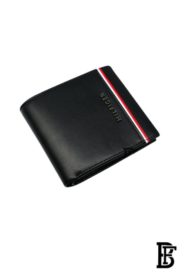 Tommy Hilfiger wallet is a one to face solid style covered in light/black leather - Image 2
