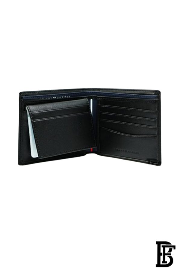 Leather Coin And Credit Card Wallet BLACK- LEATHER - Image 3